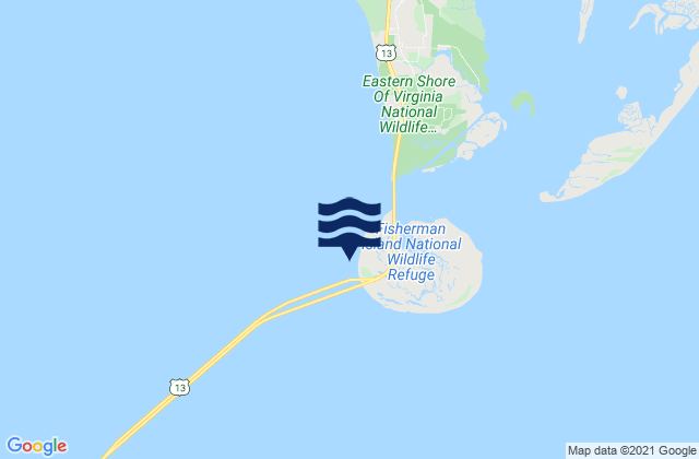 Mapa de mareas Fishermans Island, United States
