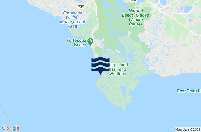 Mapa de mareas Fishing Creek Entrance, United States