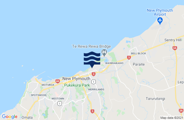 Mapa de mareas Fitzroy Beach, New Zealand
