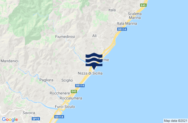 Mapa de mareas Fiumedinisi, Italy