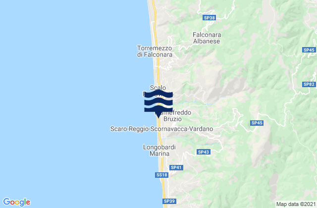 Mapa de mareas Fiumefreddo Bruzio, Italy