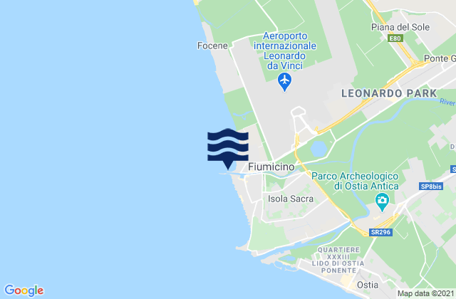 Mapa de mareas Fiumicino, Italy