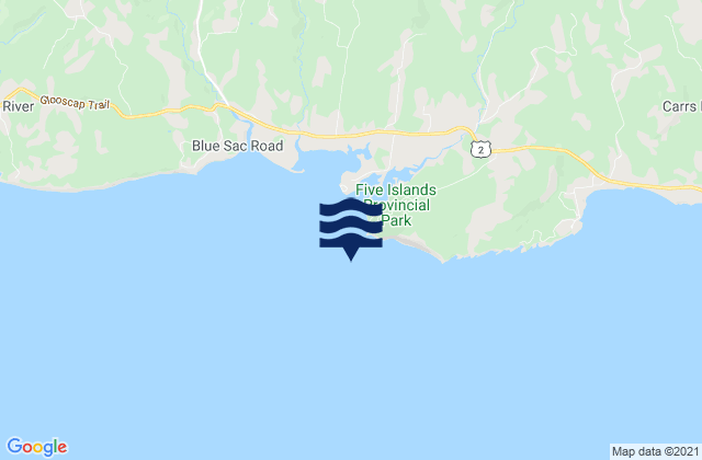 Mapa de mareas Five Islands, Canada