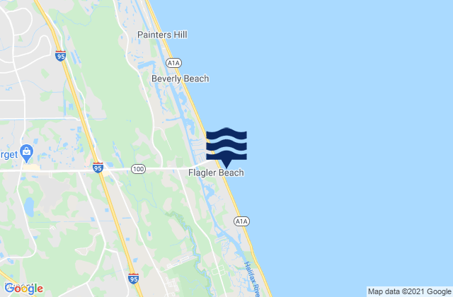 Mapa de mareas Flagler Beach, United States