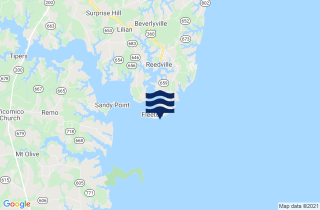 Mapa de mareas Fleeton Point, United States