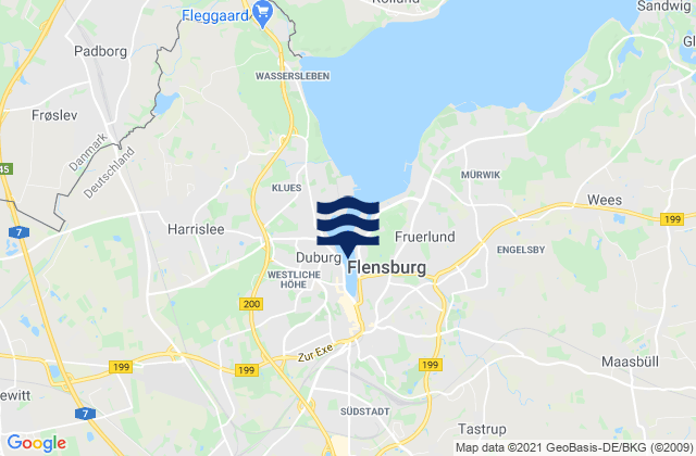 Mapa de mareas Flensburg, Germany