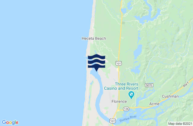 Mapa de mareas Florence Uscg Pier Suislaw River, United States