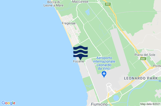 Mapa de mareas Focene, Italy