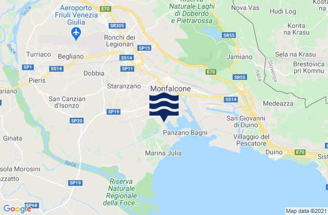 Mapa de mareas Fogliano, Italy