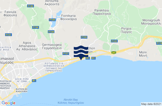 Mapa de mareas Foinikária, Cyprus