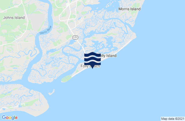 Mapa de mareas Folly Beach Pier, United States