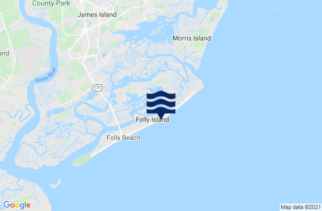 Mapa de mareas Folly River (North Folly Island), United States