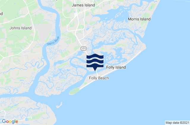 Mapa de mareas Folly River Bridge Flooy Island, United States