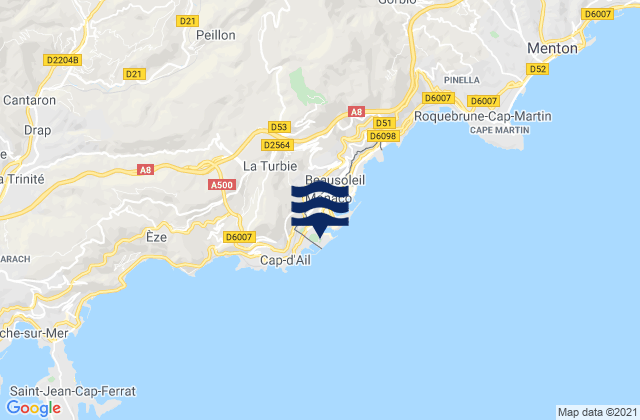 Mapa de mareas Fontvieille, Monaco