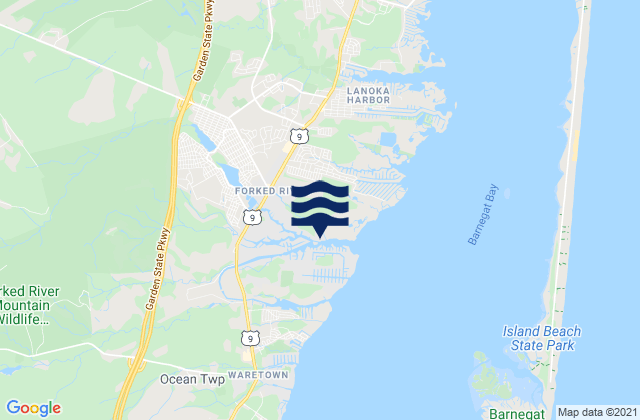 Mapa de mareas Forked River, United States