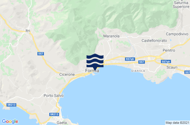 Mapa de mareas Formia, Italy