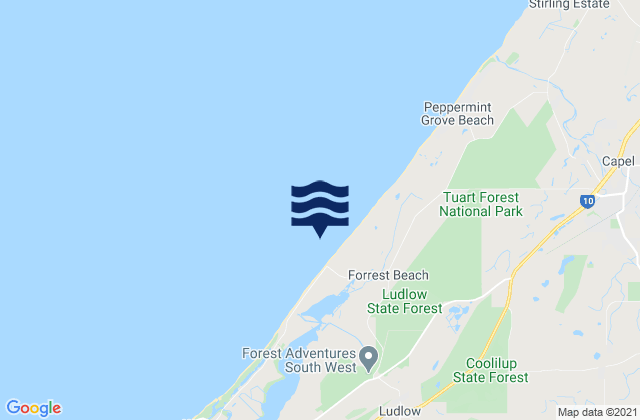 Mapa de mareas Forrest Beach, Australia