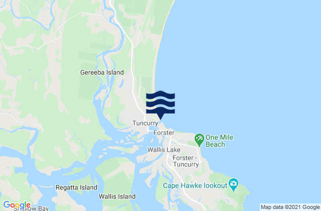 Mapa de mareas Forster Beach, Australia