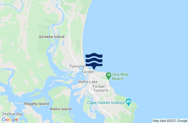 Mapa de mareas Forster, Australia