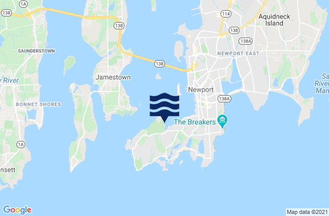 Mapa de mareas Fort Adams Beach, United States