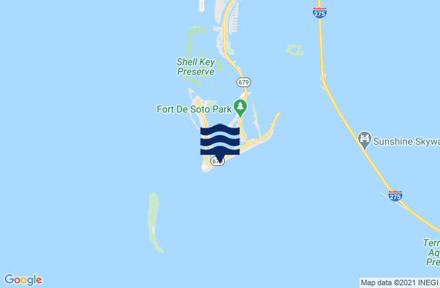 Mapa de mareas Fort DeSoto Dog Beach, United States