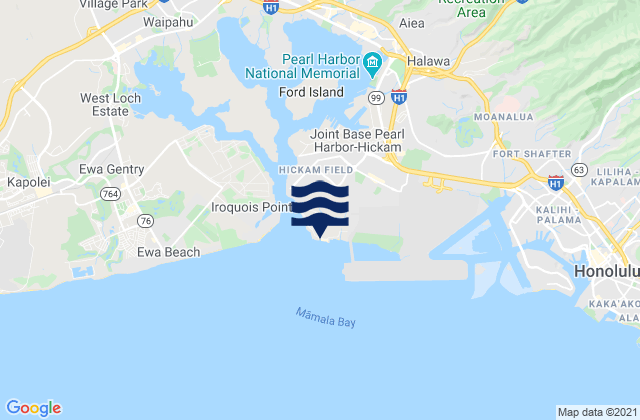 Mapa de mareas Fort Kamehameha Beach, United States