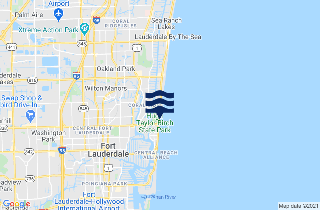 Mapa de mareas Fort Lauderdale 14th Street, United States