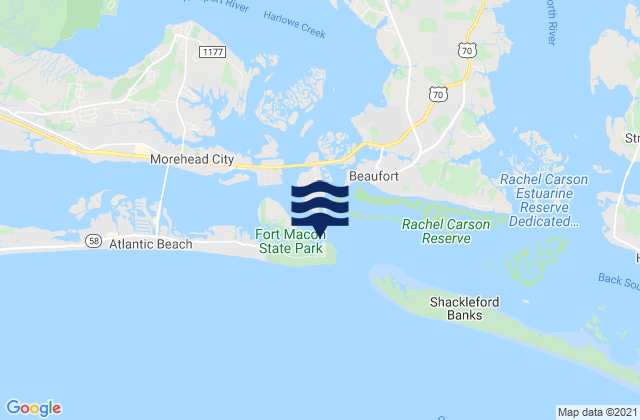 Mapa de mareas Fort Macon (Uscg Station), United States