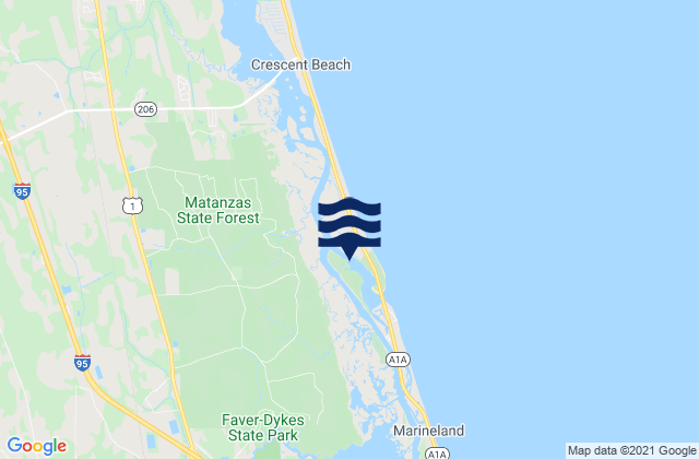Mapa de mareas Fort Matanzas Matanzas River ICWW, United States