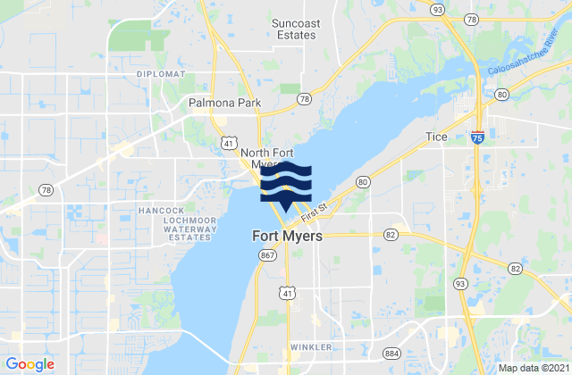 Mapa de mareas Fort Myers Caloosahatchee River, United States