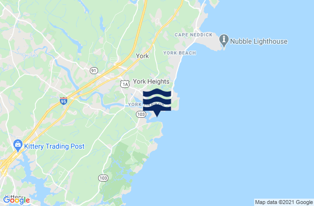 Mapa de mareas Fort Point York Harbor, United States