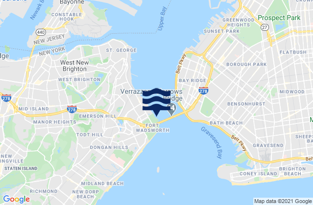 Mapa de mareas Fort Wadsworth The Narrows, United States