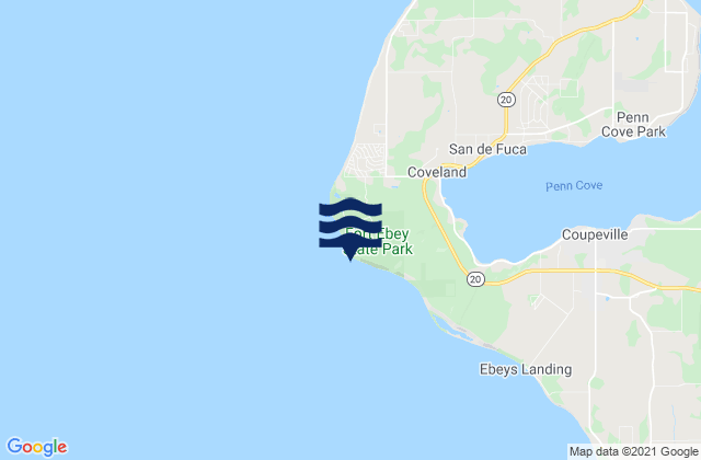 Mapa de mareas Fort. Ebey, United States