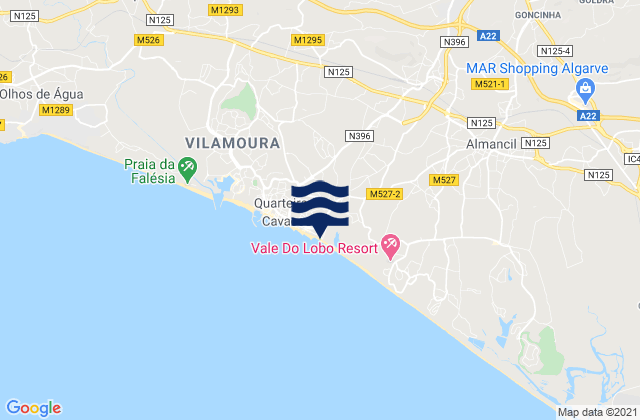 Mapa de mareas Forte Novo, Portugal