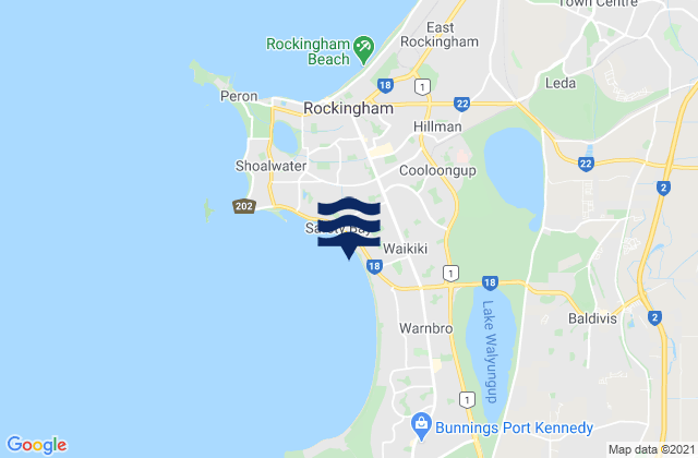 Mapa de mareas Fortescue Road, Australia