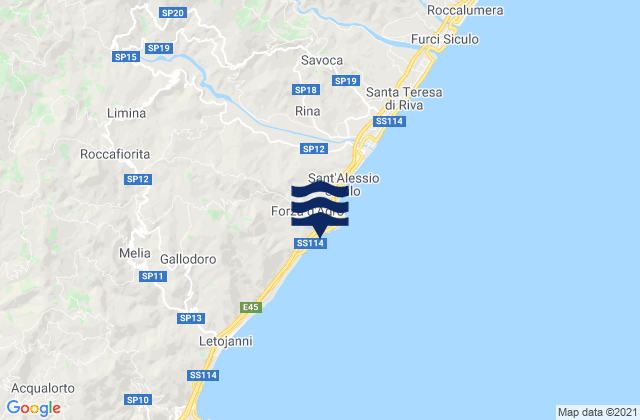 Mapa de mareas Forza d'Agrò, Italy