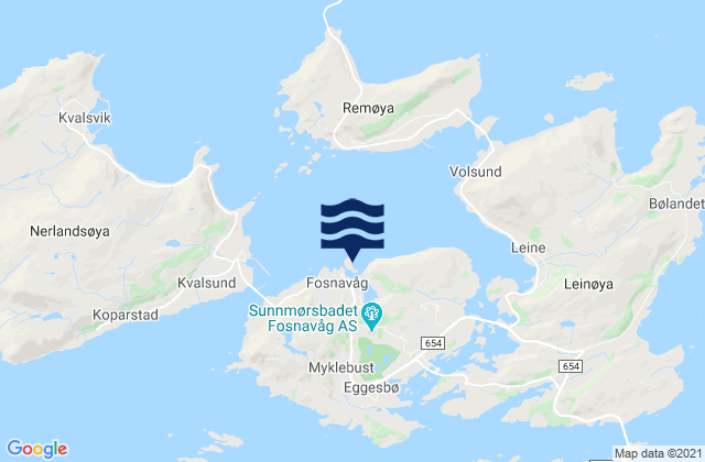 Mapa de mareas Fosnavåg, Norway
