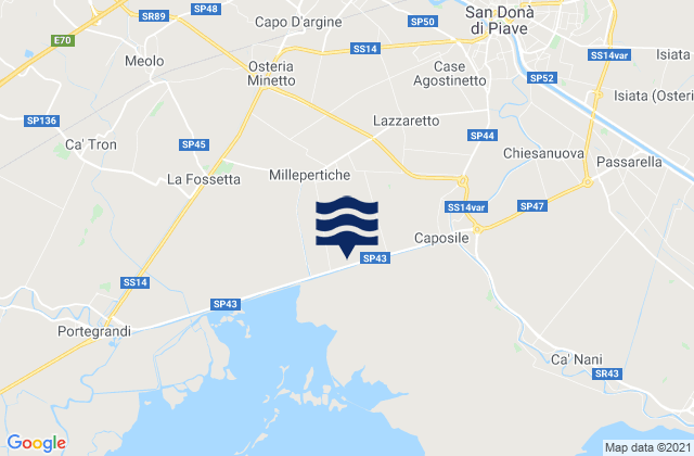 Mapa de mareas Fossalta di Piave, Italy