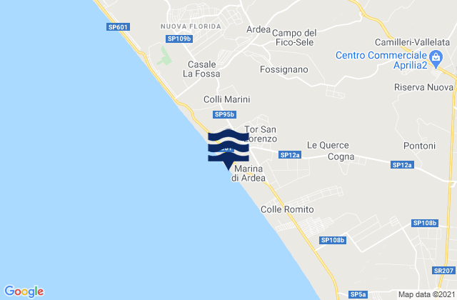Mapa de mareas Fossignano, Italy