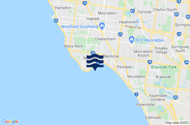 Mapa de mareas Fossil Beach, Australia
