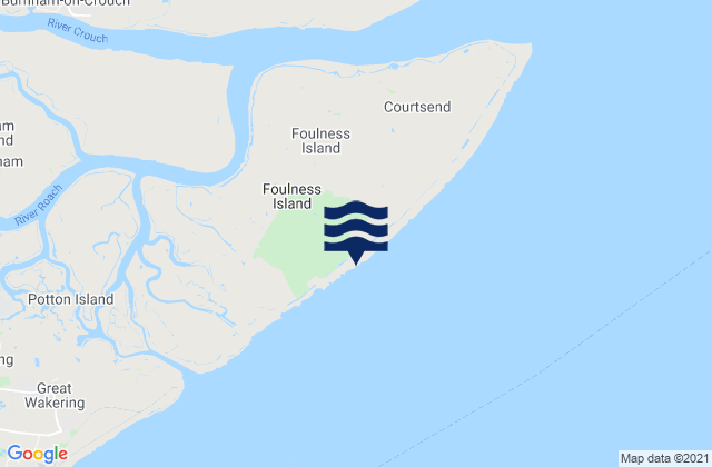 Mapa de mareas Foulness Island, United Kingdom