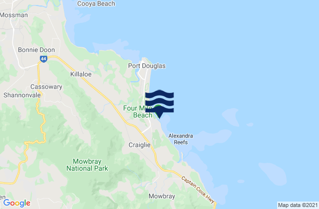 Mapa de mareas Four Mile Beach, Australia