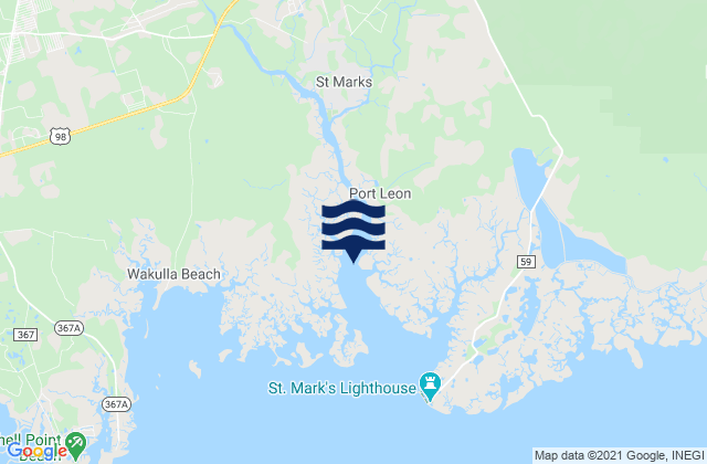 Mapa de mareas Four Mile Point St. Marks River, United States