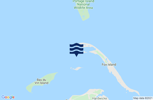 Mapa de mareas Fox Island (Miramich), Canada