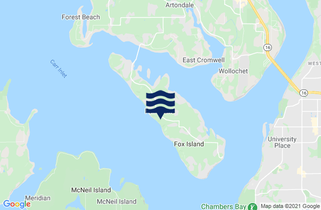 Mapa de mareas Fox Island, United States