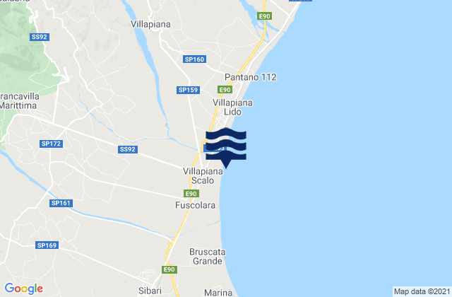Mapa de mareas Francavilla Marittima, Italy