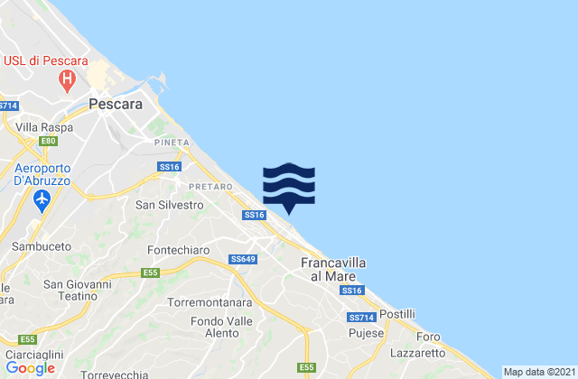 Mapa de mareas Francavilla al Mare, Italy