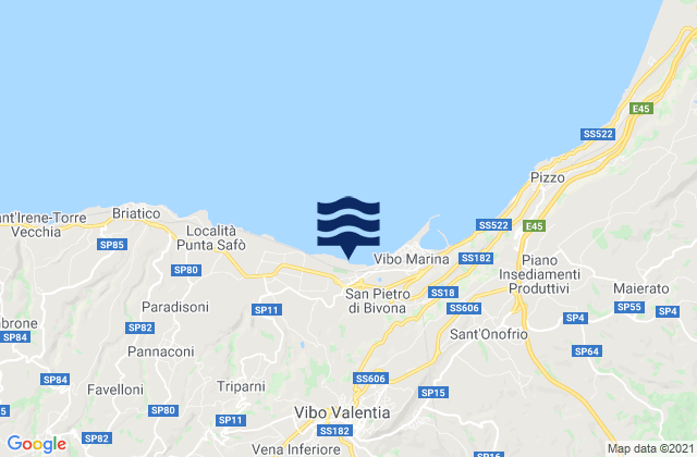 Mapa de mareas Francica, Italy