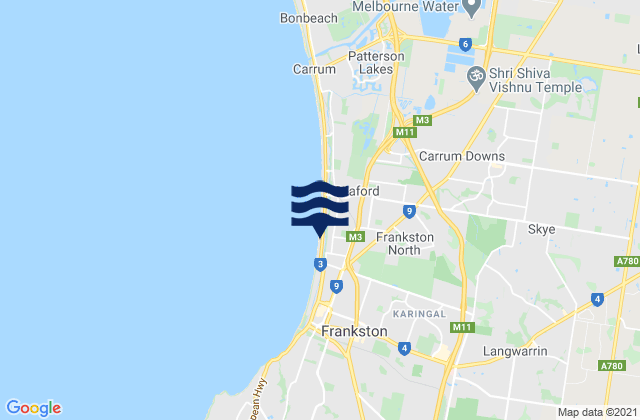Mapa de mareas Frankston North, Australia
