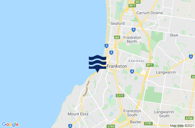 Mapa de mareas Frankston South, Australia